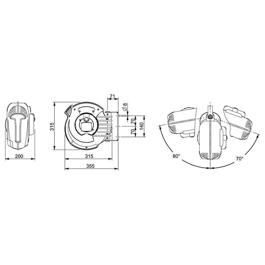 Mavel 808220 Elektrikli Araç Şarj Kablo Sarma Makarası 4+1 Mt