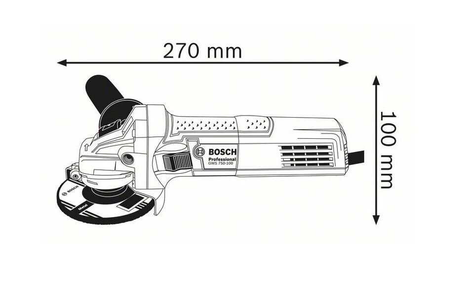 Bosch GWS 750 S Avuç Taşlama Makinesi Devir Ayarlı 750 Watt 115 mm