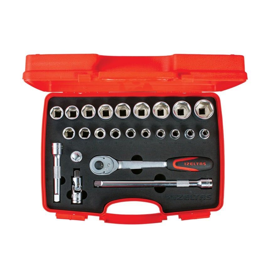İzeltaş 1113 00 2024 Altı Köşe Lokma Anahtar Takımı 1/2'' 24 Parça