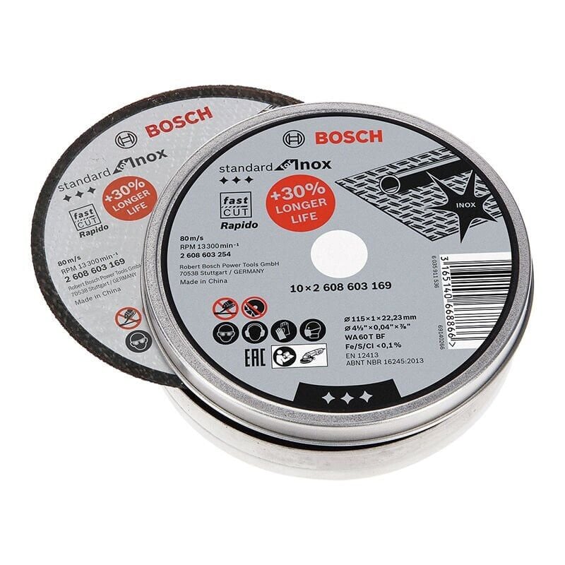 Bosch Standard İnox Kesme Taşı Rapido 115x1,0 mm 10 Adet