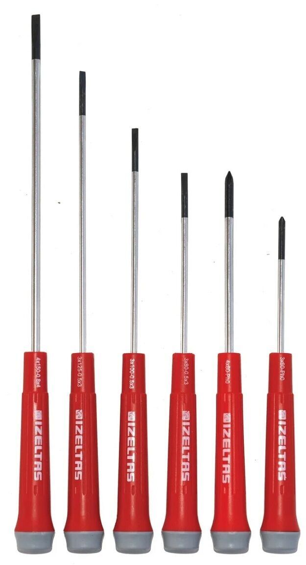 İzeltaş 4500 00 8106 Elektronikçi Tip Klemens Tornavida Seti 6 Parça