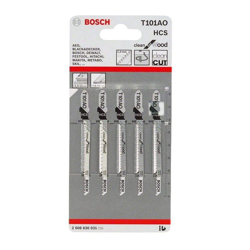 Bosch T 101 AO Clean Dekupaj Testere Bıçağı Ahşap İçin 5'li