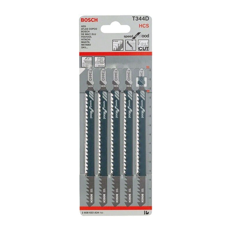Bosch T 344 D Speed For Wood Dekupaj Testeresi Bıçağı Ahşap İçin 5'li
