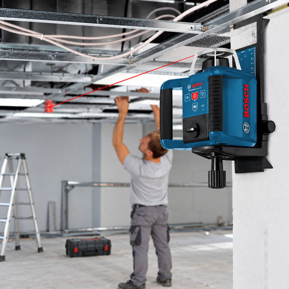 Bosch GRL 300 HV + LR 1 Rotasyon Lazeri Şarj Edilebilir Pilli L-BOXX Set