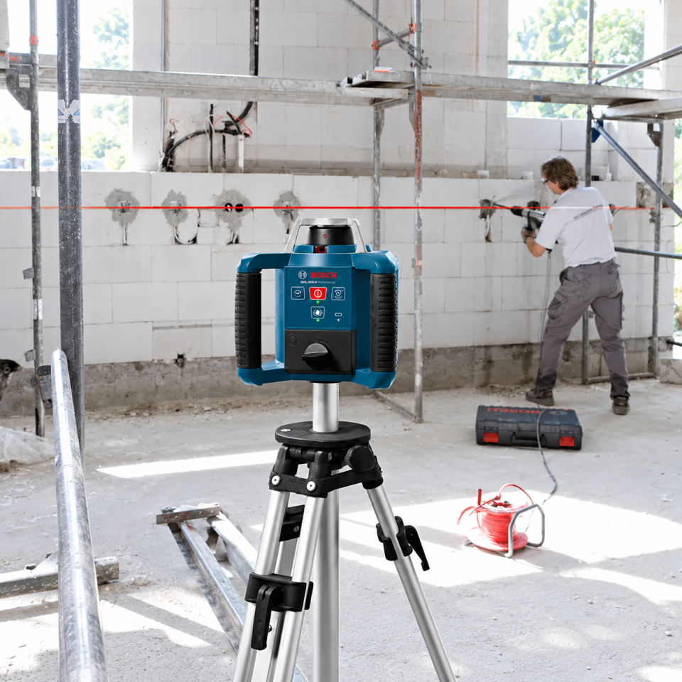 Bosch GRL 300 HV + LR 1 Rotasyon Lazeri Şarj Edilebilir Pilli L-BOXX Set