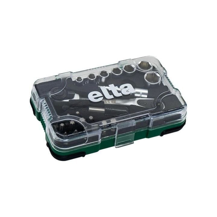 Elta 14000 005079 Cırcırlı Lokma Anahtar ve Bits Set 1/4'' 23 Parça