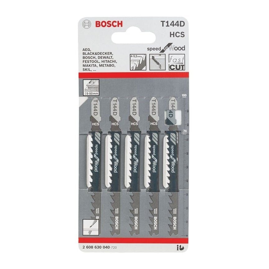 Bosch T 144 D Dekupaj Testere Bıçağı Ahşap İçin 5'li Paket