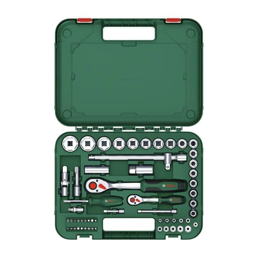 Bosch 1600A02Z9G 1/4'' + 1/2'' Cırcırlı Somun Sıkma Seti 56 Parça