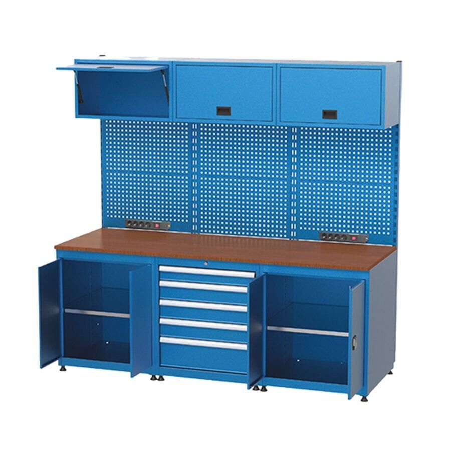 GLS Garaj 3546 Çalışma Tezgahı Askı Panolu Dolaplı Çekmeceli
