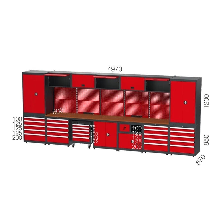 GLS Garaj 8980 Çalışma Tezgahı Malzeme Dolaplı Takım Arabalı