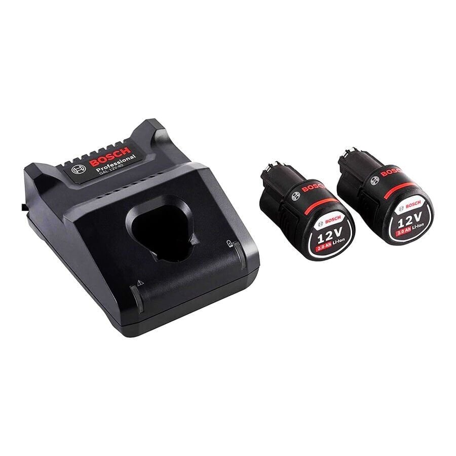 Bosch GAL 12V-40 Şarj Cihazı + 2 X GBA 12V 2.0Ah Yedek Akü-Yedek Batarya