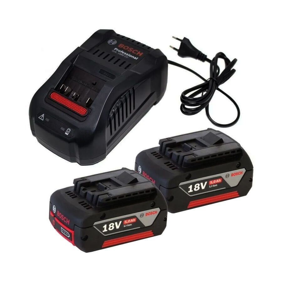 Bosch GAL 1880 CV Şarj Cihazı + 2 X GBA 18V 5.0AH Yedek Akü-Yedek Batarya