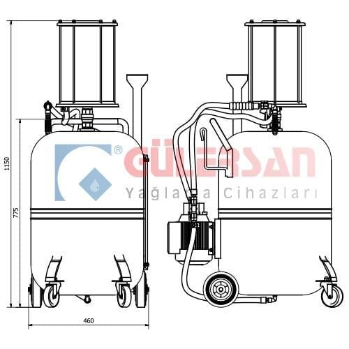 Gülersan 6980 Elektrikli Yağ Emme Çekme Pompası 80 Lt