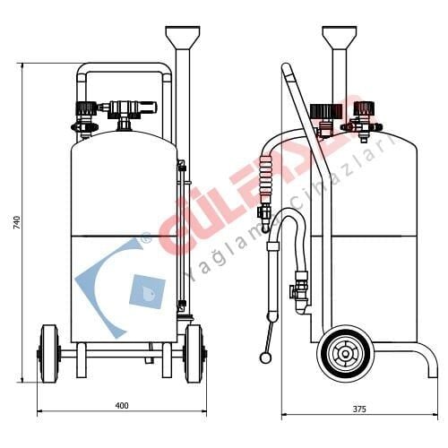 Gülersan 6324 Havalı Yağ Emme Çekme Pompası 24 Lt