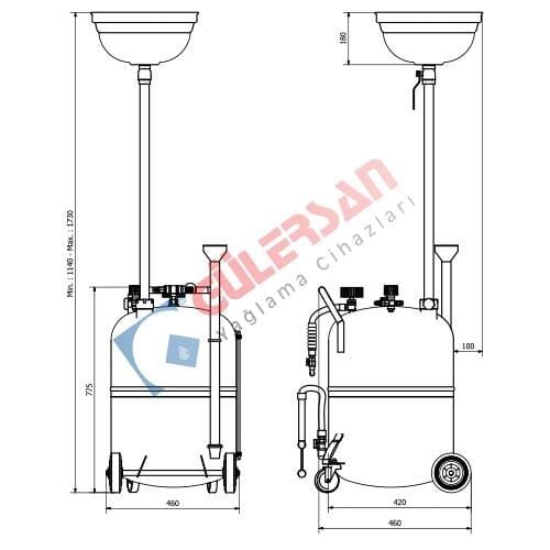 Gülersan 6150 Havalı Yağ Emme Çekme Pompası 80 Lt