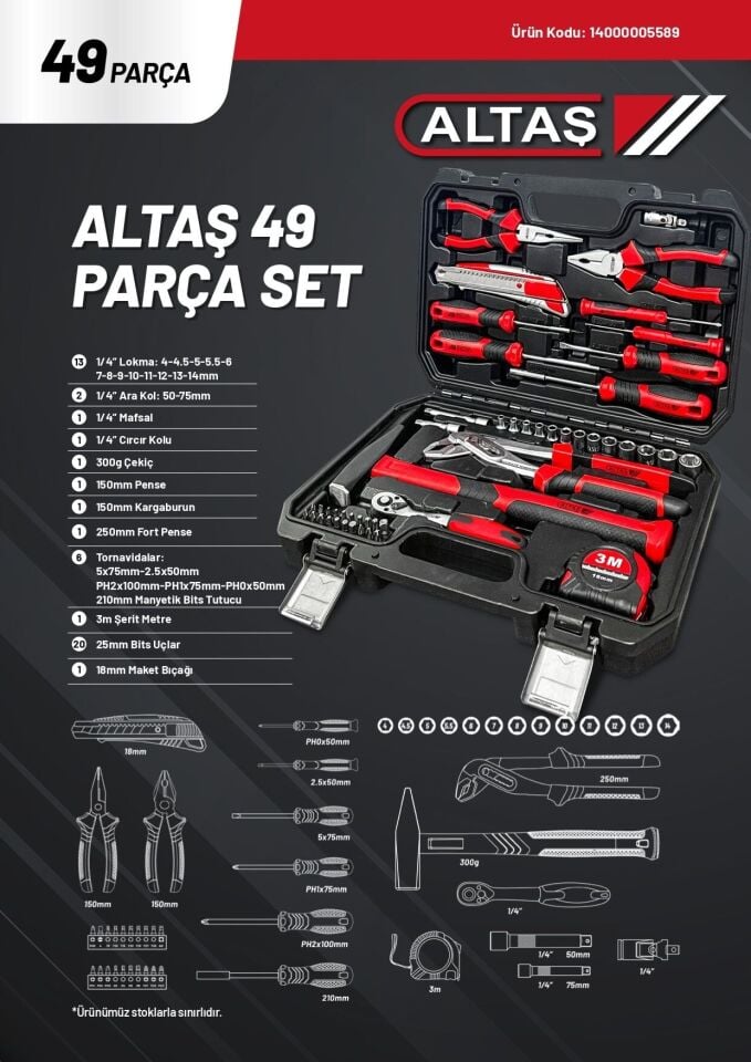 Altaş 14000005589 El Aleti Seti 49 Parça