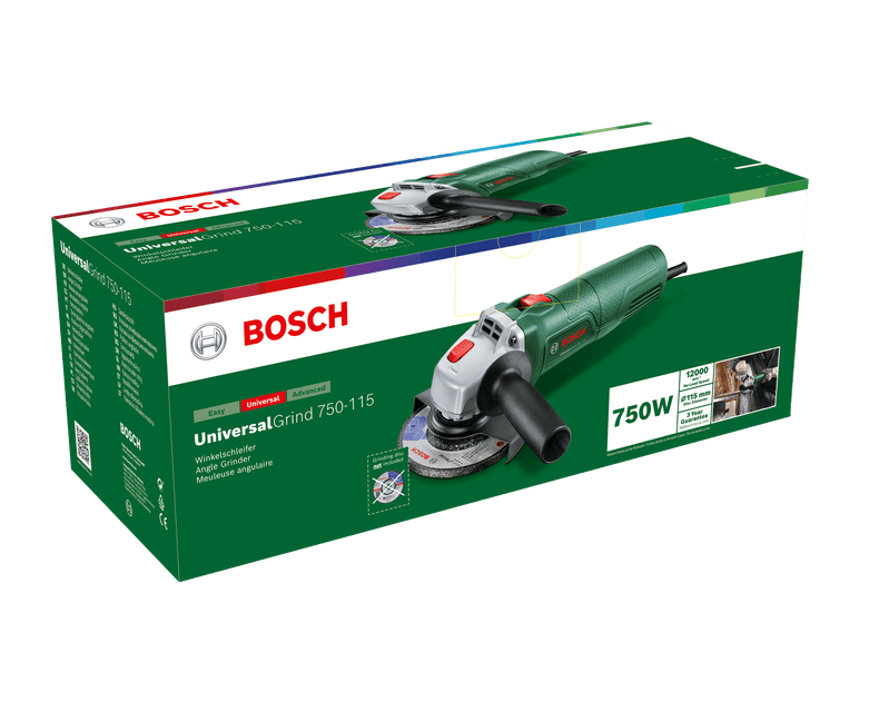 Bosch UniversalGrind 750-115 Avuç Taşlama Makinesi 750 Watt 115 mm