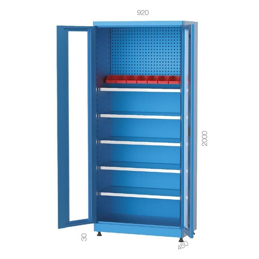 GLS Garaj 6231 Malzeme Dolabı 5 Raflı Askı Saclı Avadanlık Kutulu
